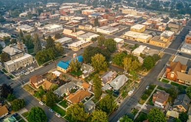 Aerial view of a residential neighbourhood