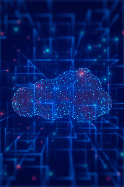Illustration of a network cloud formed from connected points of light